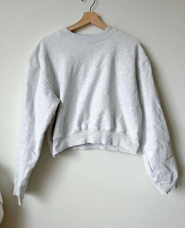 Aritzia TNA Cozy Fleece Boyfriend Boxy Cropped Crewneck - Image 2