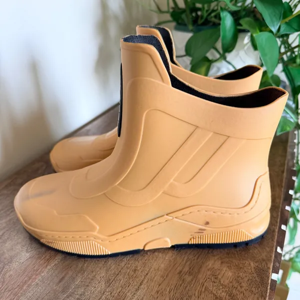 Womens EU 41 Tan‎ Brown Waterproof Ankle Rain Bots Lug Sole Pull On Outdoor Wet - Image 3
