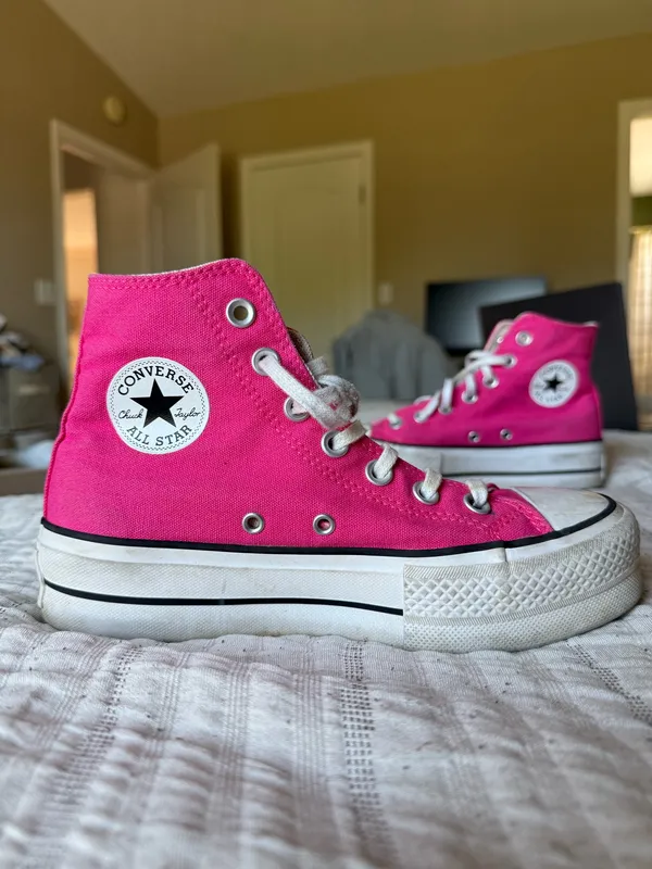 Hot Pink Platform Converse High-Top - Image 2
