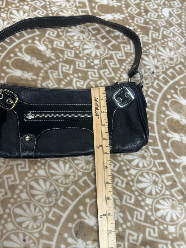 Nine West Black Shoulder Bag with Silver Hardware - Image 7
