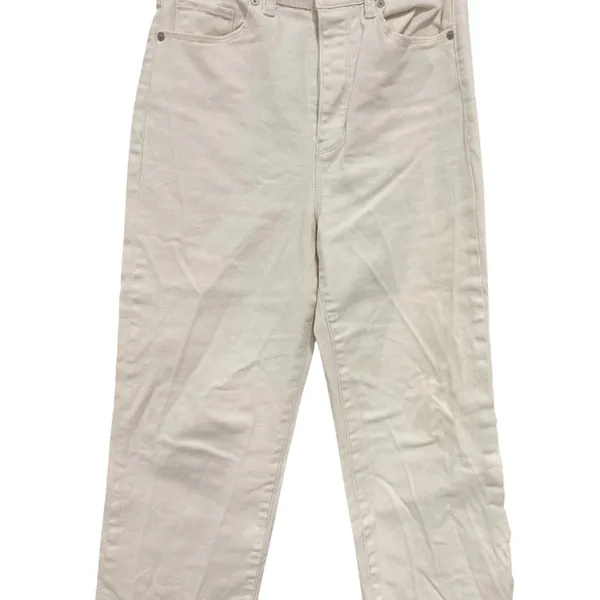 H&M Divided Wide Leg Cream Cotton Blend Stretch Jeans|4 - Image 5