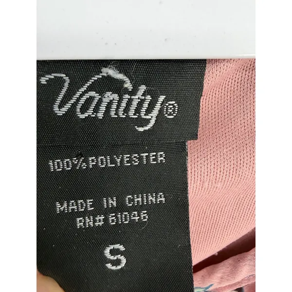 Vanity Womens Dress Pink Floral Ruffle Empire Waist Mini Small - Image 4