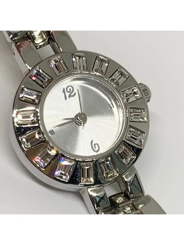 FMD silver tone women watch 22mm crystals quartz analog up to 7.5” running - Image 3