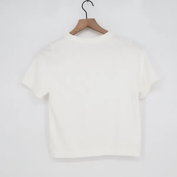 A New Day T-Shirt Womens Large Short Sleeve Cream Spandex Slim Fit Excellent - Image 4