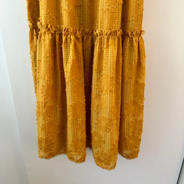 Yellow Tiered Floral Maxi Dress - Image 3