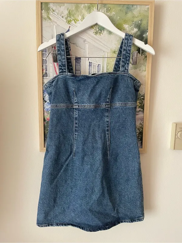Reformation Jeans Lizzie Denim Mini Dress US 4 - Image 2