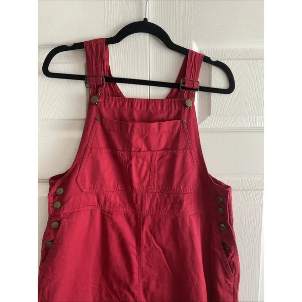 Sasson Signature Vintage Overall Dress Womens Size 4 Red Pinafore Cotton‎ Denim - Image 2