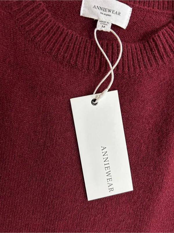 AnnieWear NWT Women’s Sweater Dress Sz M Burgundy Long Sleeve 👽🧡 - Image 6