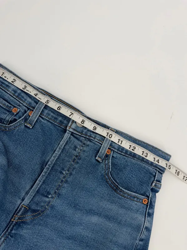 Levi's Jeans Womens 30 Blue Medium Wash Wedgie Straight Stretch Button Fly Ankle - Image 7