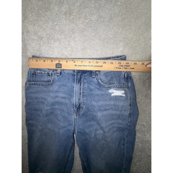 American Eagle‎ Outfitters Mom Jeans Light Wash Distressed Ripped Size 2 - Image 9