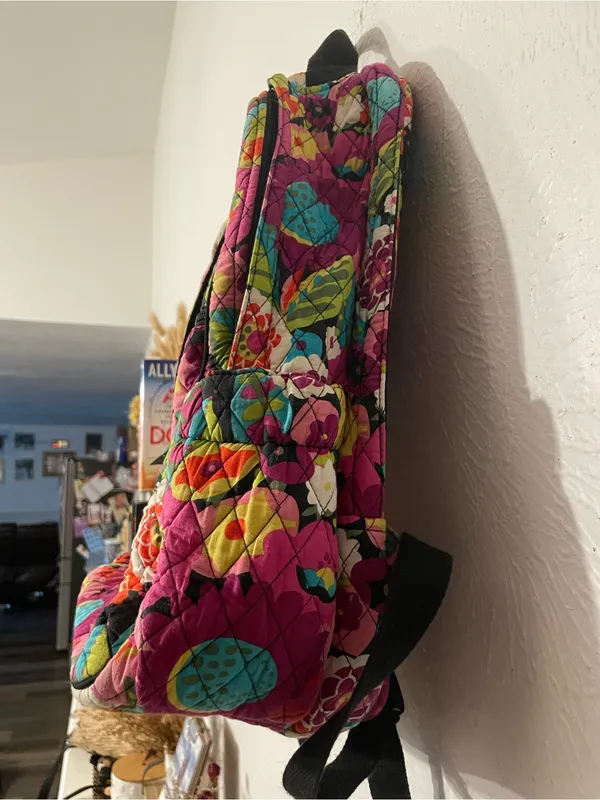 Vera Bradley Floral Quilted Backpack Pink Multicolor - Image 4