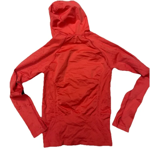 Athleta Hoodie Size M Pullover Long Sleeve‎ Orange Running Stretch Tracker - Image 2