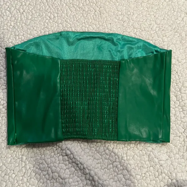 SheIn Green leather tube top - Image 2