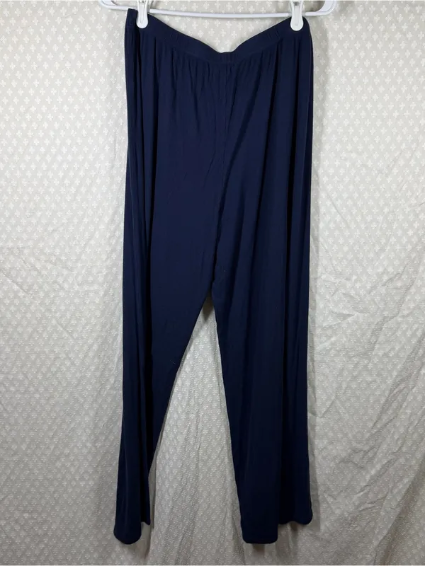 Barefoot Dreams Dark Blue Ribbed Wide Leg Malibu Pants - Image 5