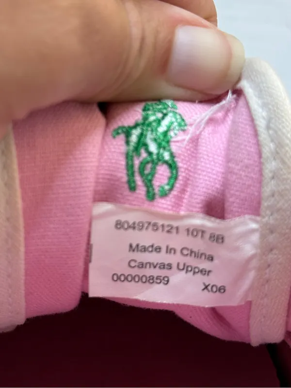 90's Polo Ralph Lauren light pink Canvas sneakers (size 8) vintage preppy Y2K - Image 9
