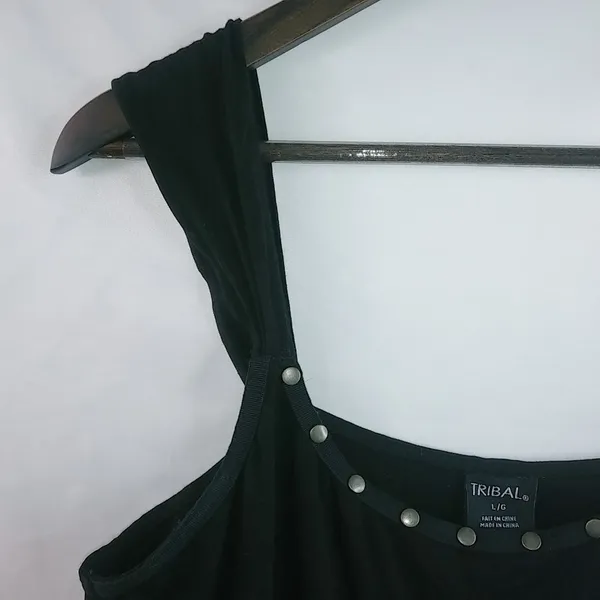Tribal L Goth Black Studded Swag Tank Top - Image 8