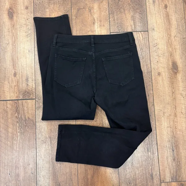 Quince High Rise Black Straight Leg Jeans Women's Size 28 Stretch Minimalist - Image 5