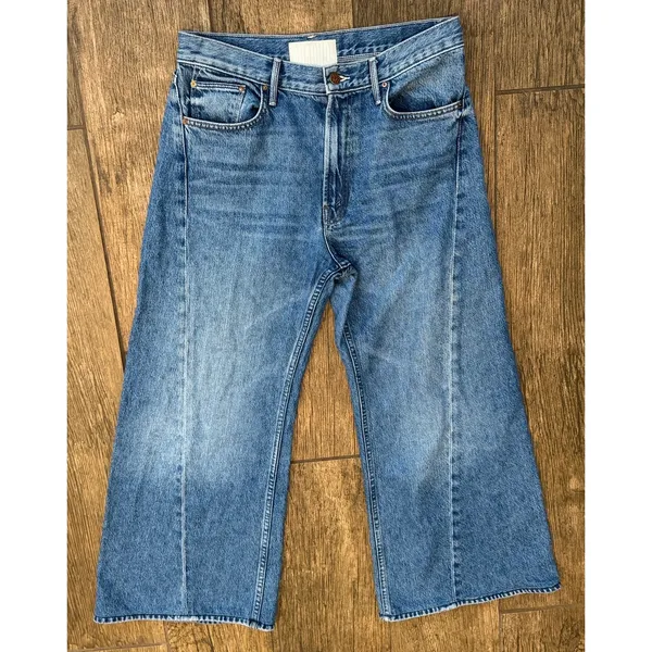 MOTHER Lil Lemon Twist Sneak High Waist Wide Leg Jeans Size 28 - Image 7