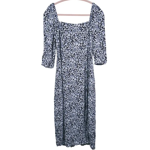 Abercrombie & Fitch Ditsy Floral Midi Dress Size M Tall Cottage Prairie Romantic - Image 2