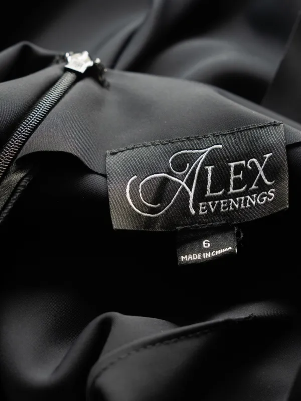 Alex Evenings - Navy‎ Draped Formal Evening Gown - Image 5