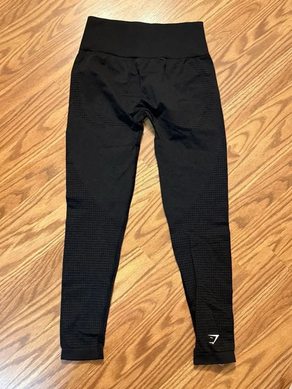 Gymshark Women's Vital Seamless Leggings Black Marl Size M - Image 5