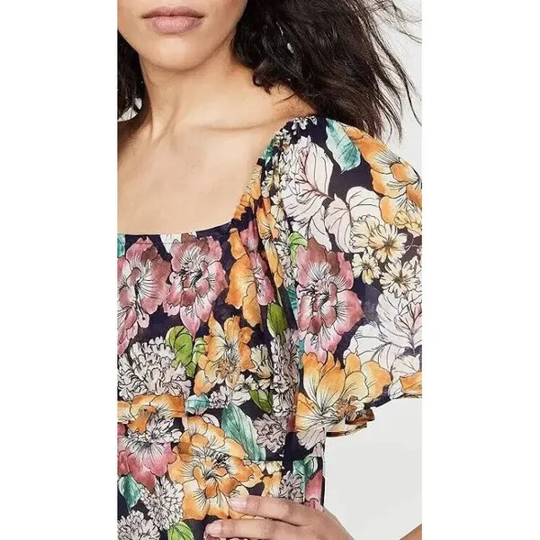 $325 Rachel Pally Women's Blue Sheer Long Eden Floral Maxi‎ Dress Size 3X NWT - Image 2