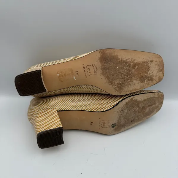 Enzo Angiolini Womens 9 Heels Pumps Dress Shoes Beige Square Toe Classic‎ Spain - Image 7