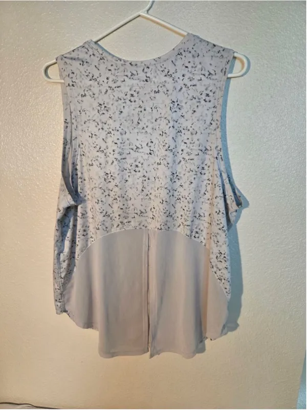 Avia Micro Marble Split Back Athletic Tank Top Grey White XL (16-18) W-255 - Image 3