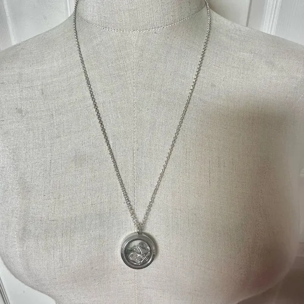 Floating Charm silver tone Locket necklace Silver - Image 6