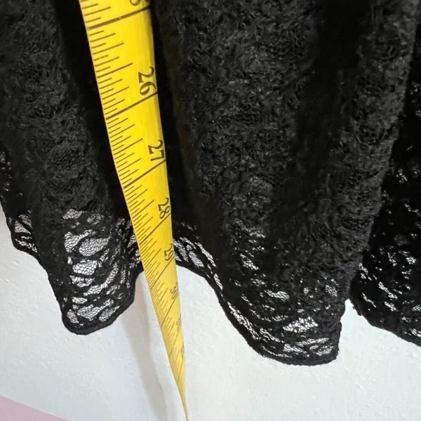 Black Lace‎ Ruffle Hem Dress, Coquette, Goth, Y2K, Romantic, Lolita, Medium - Image 6