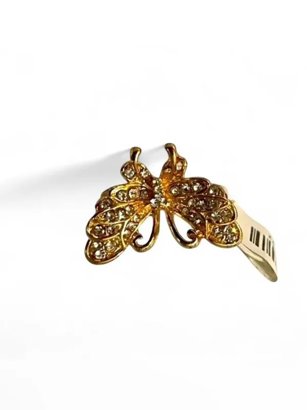 NWT Butterfly crystal ring Gold - Image 10