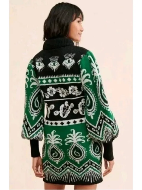 FARM Rio Mystic Scarf Sweater Dress Women’s Size M - Image 5