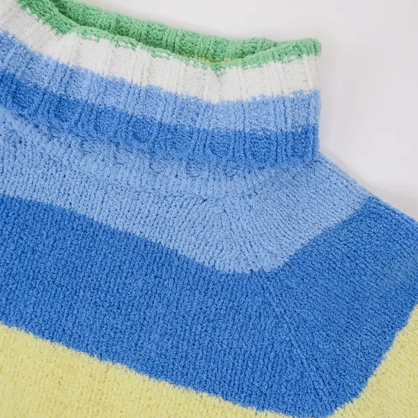 Vintage 90s Energie Striped Chenille Turtleneck Sweater - Image 5