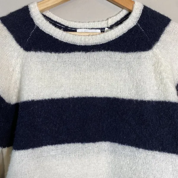 Anthropologie Sita Murt Long Sleeve Striped Wool Sweater Women Small Black White - Image 5