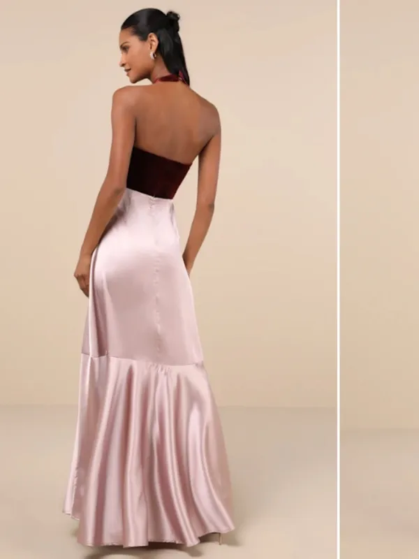 LULUS Sexy Prom Wedding Bridesmaid Sexy Elegant Sophisticated Flowy Maxi - Image 2