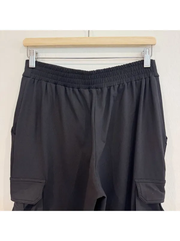 Susana Monaco Pants Size S Black Cargo Jogger‎ High Rise Jersey Model Off Duty - Image 11