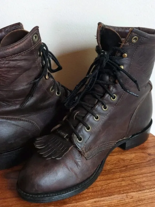 Double-H Women's Sz 8.5 Ladies Lacer Leather Work Boots Western Cowgirl 9300 - Image 10