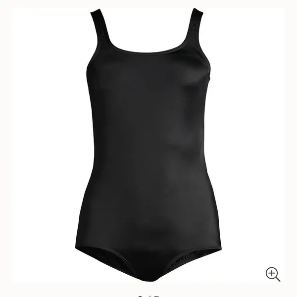 Lands End Black Tugless Low Leg Soft Cup One Piece Swimsuit Size 16W - Image 5