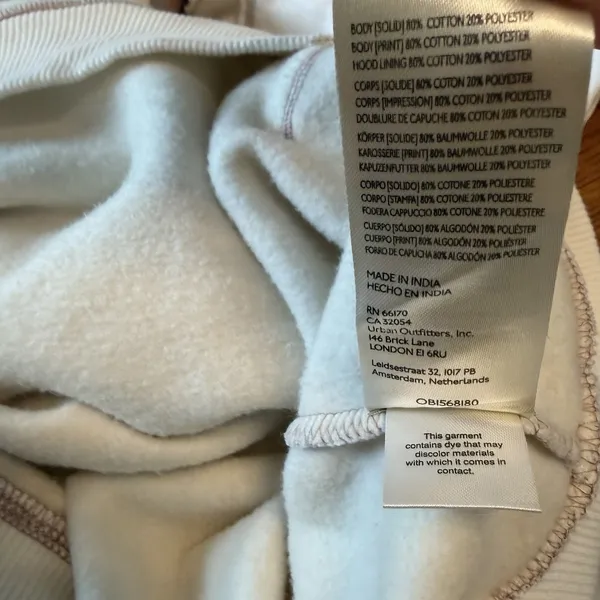 Free People Nordic "It's a Vibe"‎ Hoodie XS cream Aztec Embroidered Oversized - Image 5