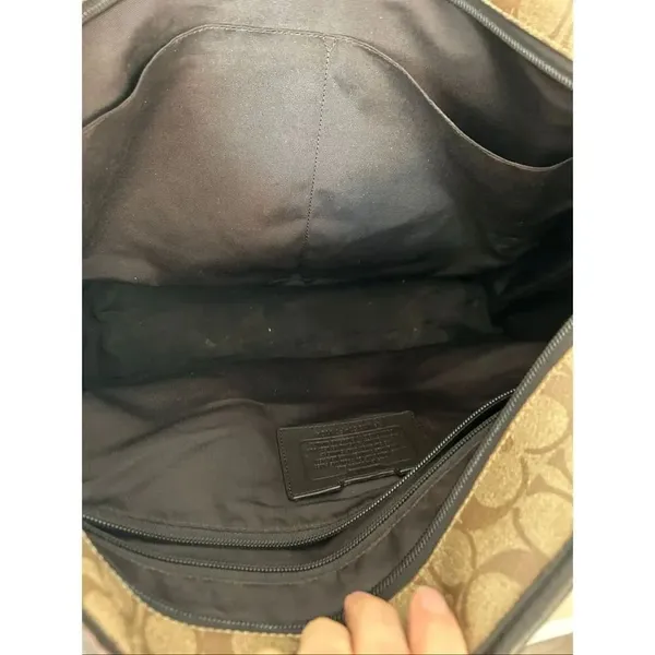 Coach Large Brown Signature Weekender Duffle Travel Tote Bag Purse Carryall - Image 7