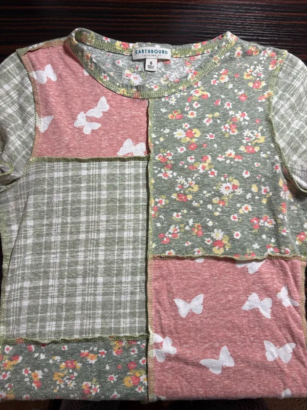 Green and Pink Floral Baby T - Image 3