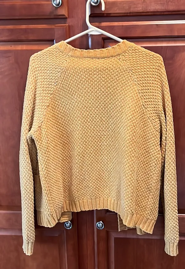 Sky And Sparrow Mustard Cable Knit Sweater - Image 2