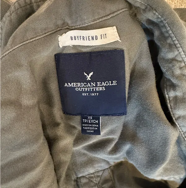 American Eagle Green Button Up Top - Image 3