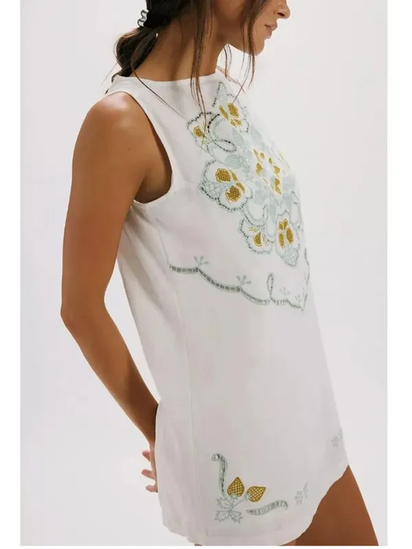 FREE PEOPLE NWT Electric Garden Mini Dress / Ivory Combo - Image 3