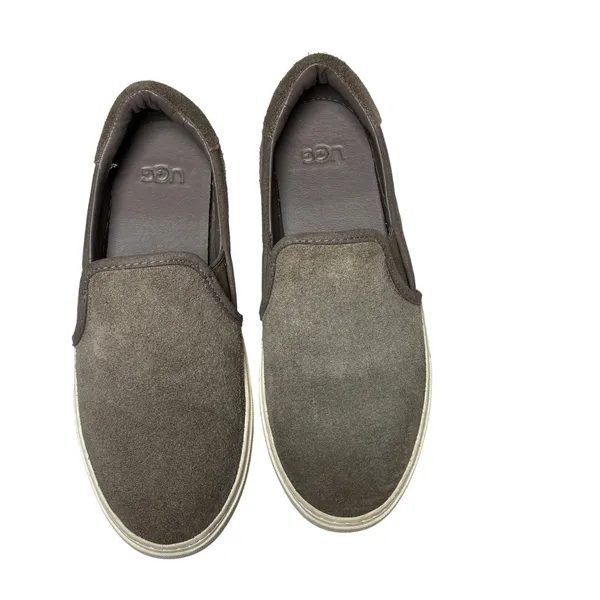 UGG Jass Suede Slip On Platform Sneakers Taupe Gray Casual Shoes Womens 6 - Image 7