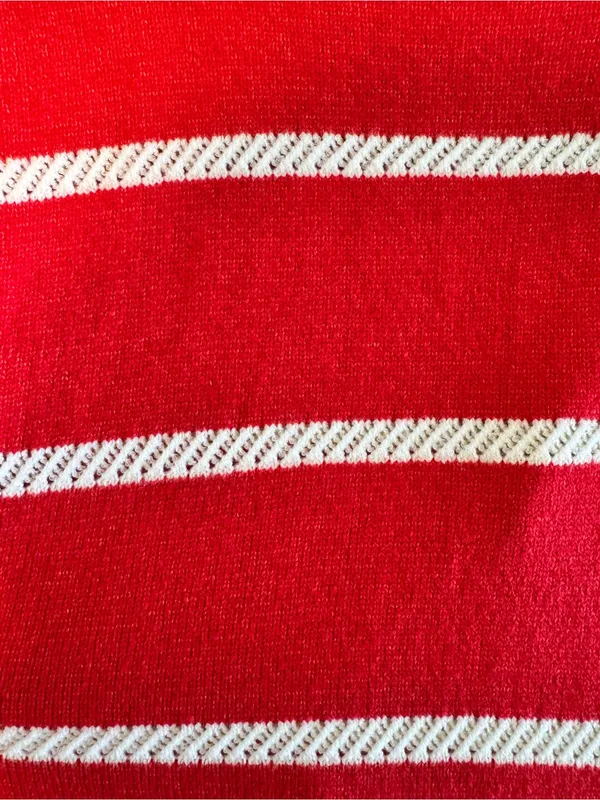 NWOT Aerie Red White Striped Oversized Crewneck Sweater M - Image 7