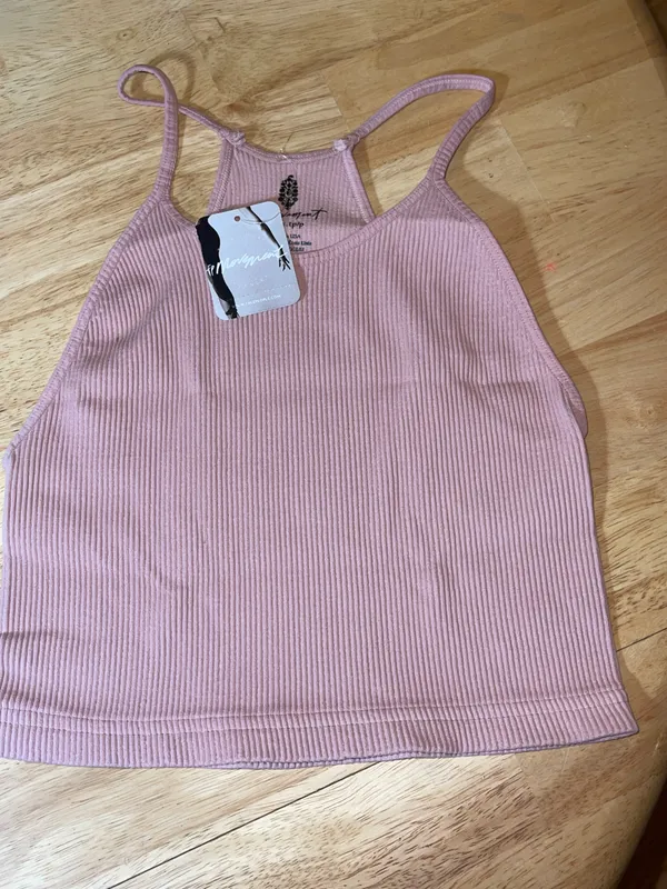 Free People Movement Cropped Run Tank Soft Pink M/L BNWTS - Image 4