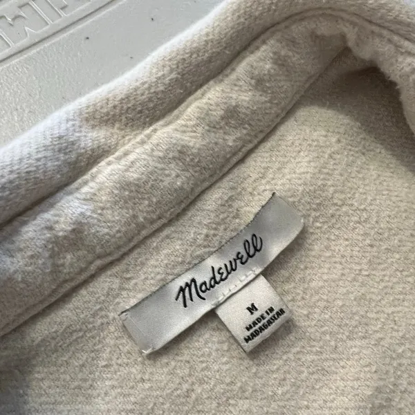 Madewell Cream Cotton Button Side Oversized Shirt Size Medium - Image 8