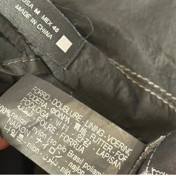 Zara Black Nylon Long Trench Coat Rain Wind Jacket Womens M Minimalist Crinkled‎ - Image 5