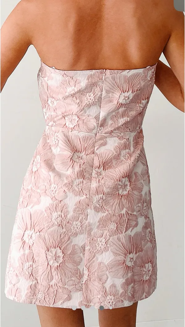 Strapless Floral Mini Dress - Image 2
